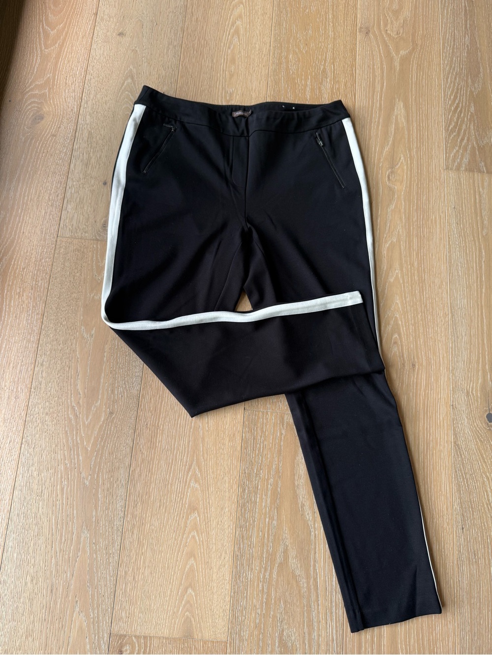 Women’s Black Dress Pants with White Side Stripe
